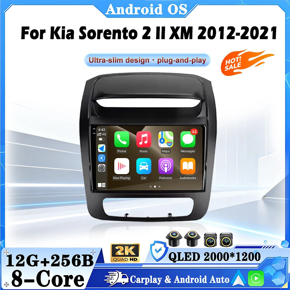 Wireless CarPlay Car Radio Multimedia Video Player Navigation GPS Android Auto For Kia Sor