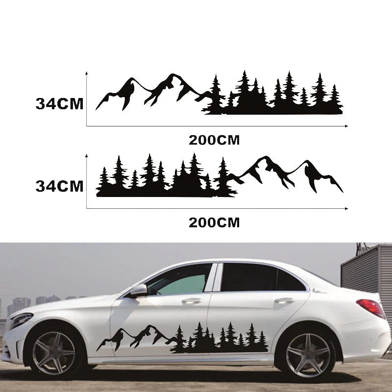 for Mountain Decal Forest Vinyl Custom Nature Graphic Camper RV Trailer Truck Custom Stick