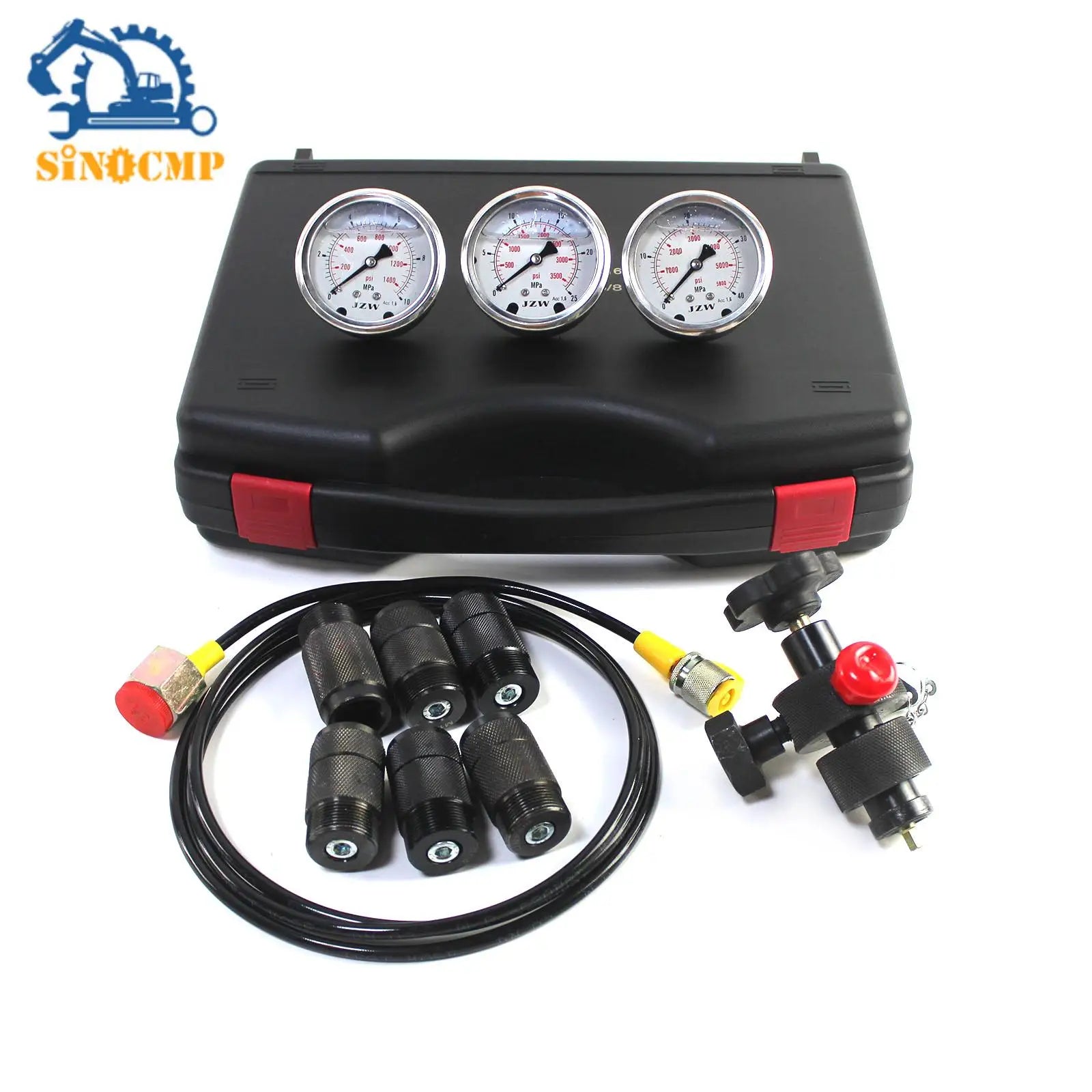 Hydraulic Gauge Test Kit Hydraulic Nitrogen Accumulator Charging System Gauge Pressure Tes