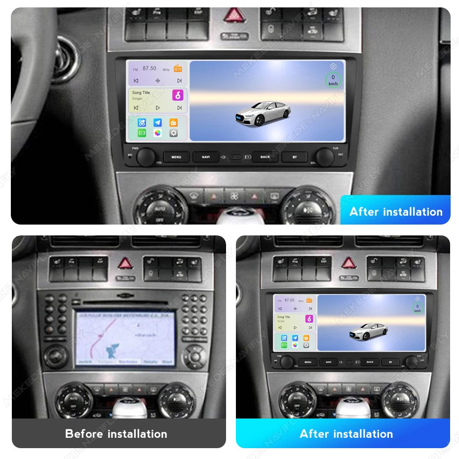 MEKEDE&NAVIFLY Intelligent Car audio radio system For Mercedes Benz C-Class W203 W209 C180