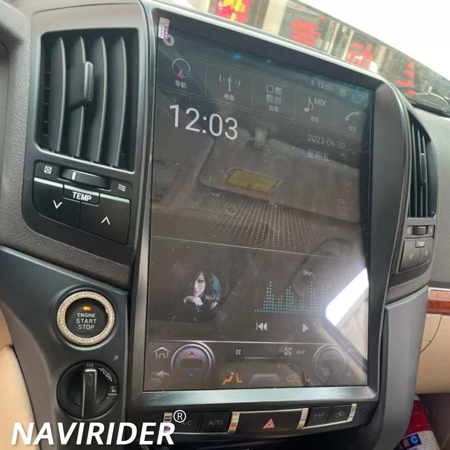13.8" Android 15 Car Radio For Toyota Land Cruiser LC200 2009-2015 Auto Multimedia Vertica