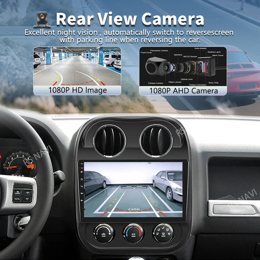Android 16 For Jeep Compass Patriot 2010 - 2016 2K QLED Android Car Radio Multimedia Video