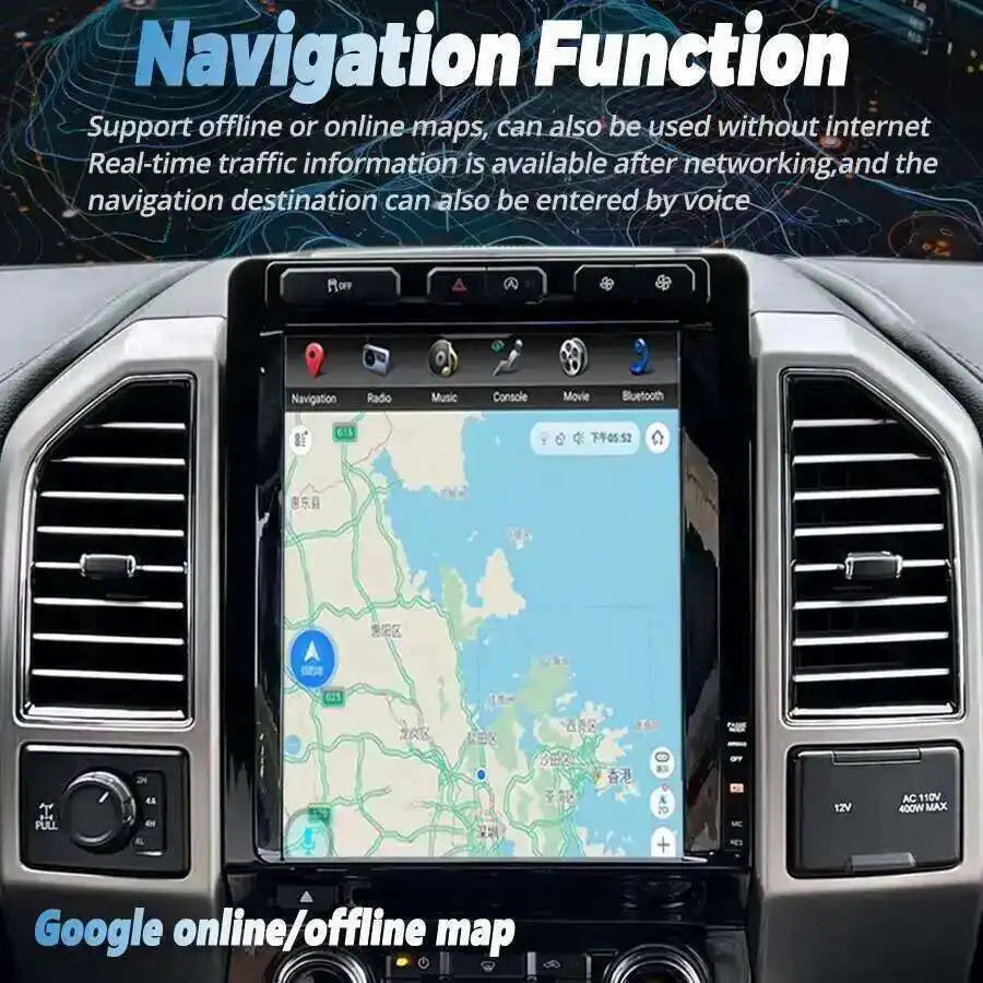 12.1Inch Car Radio Android Vertical Screen For Ford F-150 F150 2015 2021 Stereo Carplay In