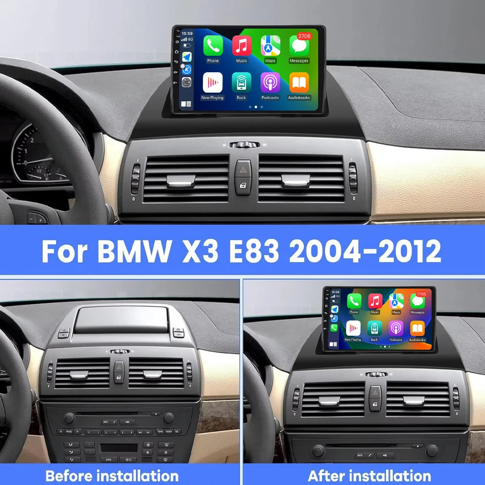 Wireless Carplay For BMW X3 E83 2004-2012 Android os GPS Navigation Multimedia WIFI BT too