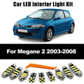 16Pcs LED Interior Dome Map Door Vanity Mirror Light Kit For Renault Megane 2 II for Renault MK2 - Canbus LED Car Light