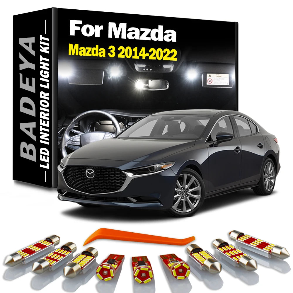 11-Piece LED Interior Light Kit for Mazda - Canbus Error-Free Interior Bulbs
