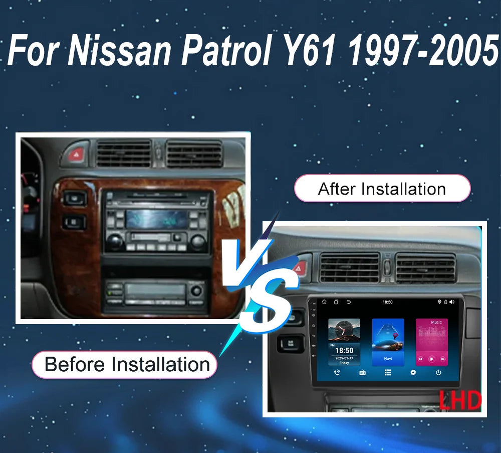 Car DVD Android Stereo Radio For Nissan Patrol Y61 1997-2005 Auto High-Performance CPU Mul