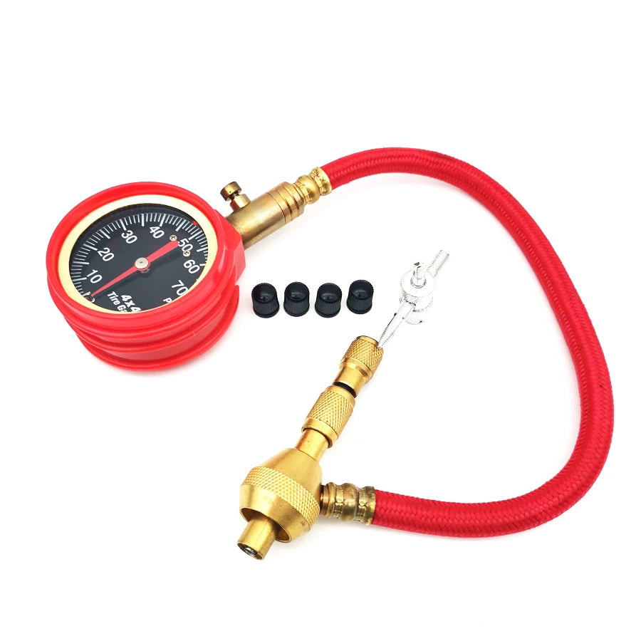 0-75PSI Tyre Deflator Rapid Tire Air Pressure Gauge Pointer Type Dial Valve Tool