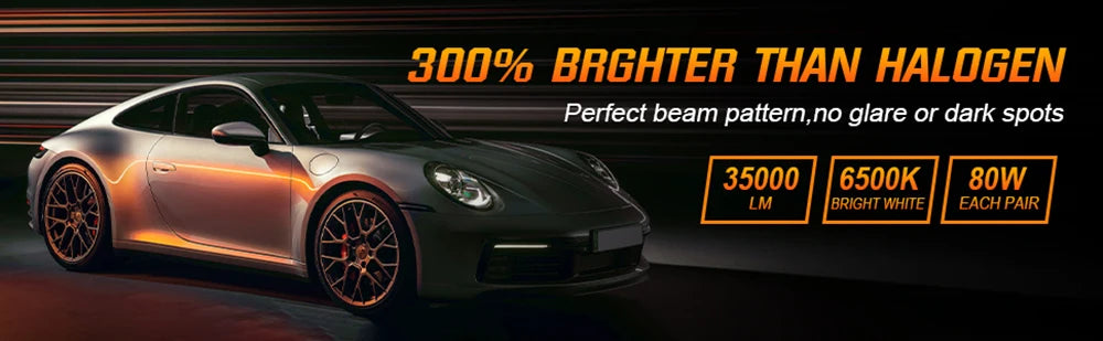 NIGHTEYE H7 35000LM LED Canbus H4 H11 H8 H9 9005 HB3 9006 HB4 Super Bright Car Lights 80W 6500K White Mini Size Headlight Bulbs