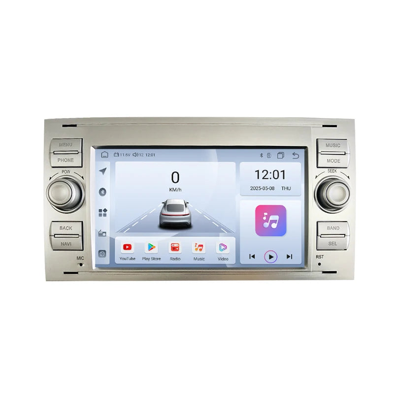 SZLELV Car Radio CarPlay Android 15 Auto For Ford Focus 2 Mondeo S C Max Kuga Fiesta Fusio