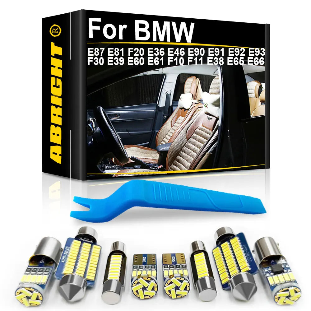 LED Interior Light Kit for BMW E87 E81 F20 E36 E46 E90 E91 E92 E93 F30 E39 E60 E61 F10 F11 E38 E65 E66 328i Car LED I...