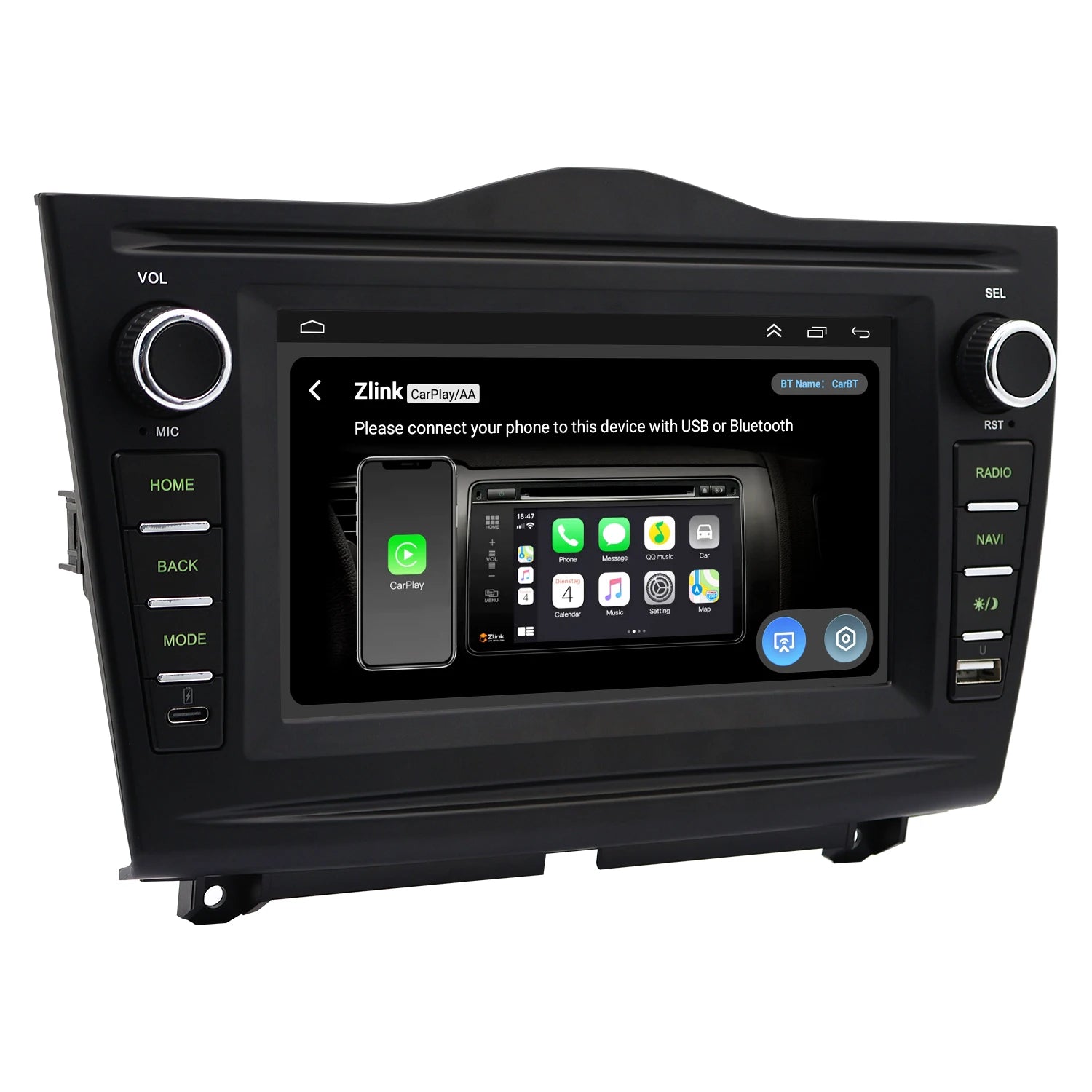 7" Android Car Radio GPS Type-C for Lada Models 2018-2019 Wireless CarPlay Android Auto Bluetooth Steering Control