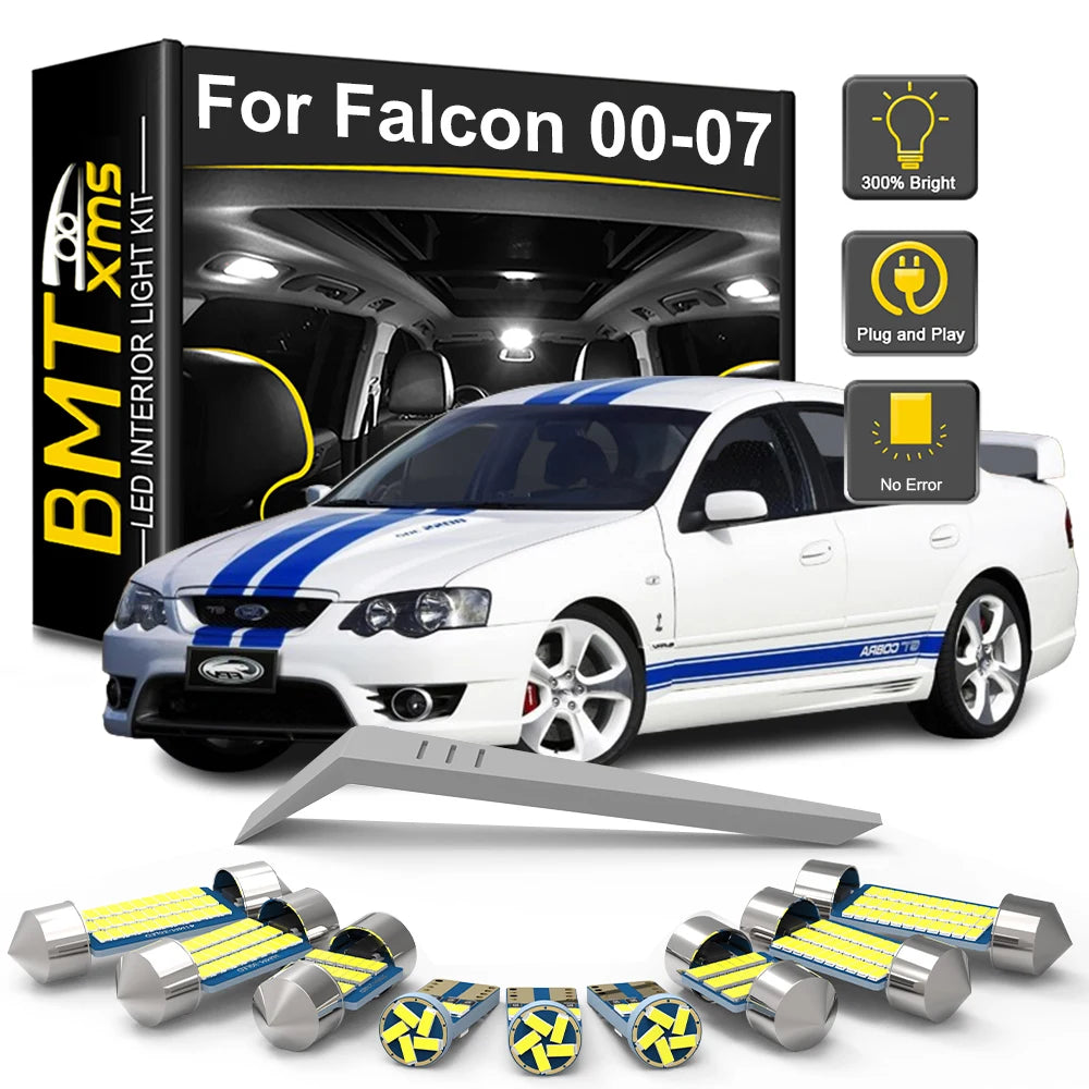 9-Piece LED Interior Light Kit for Ford Falcon AU BA BF XR6 XR8 - Canbus Error-Free Bulbs | AUTOKITSHOP