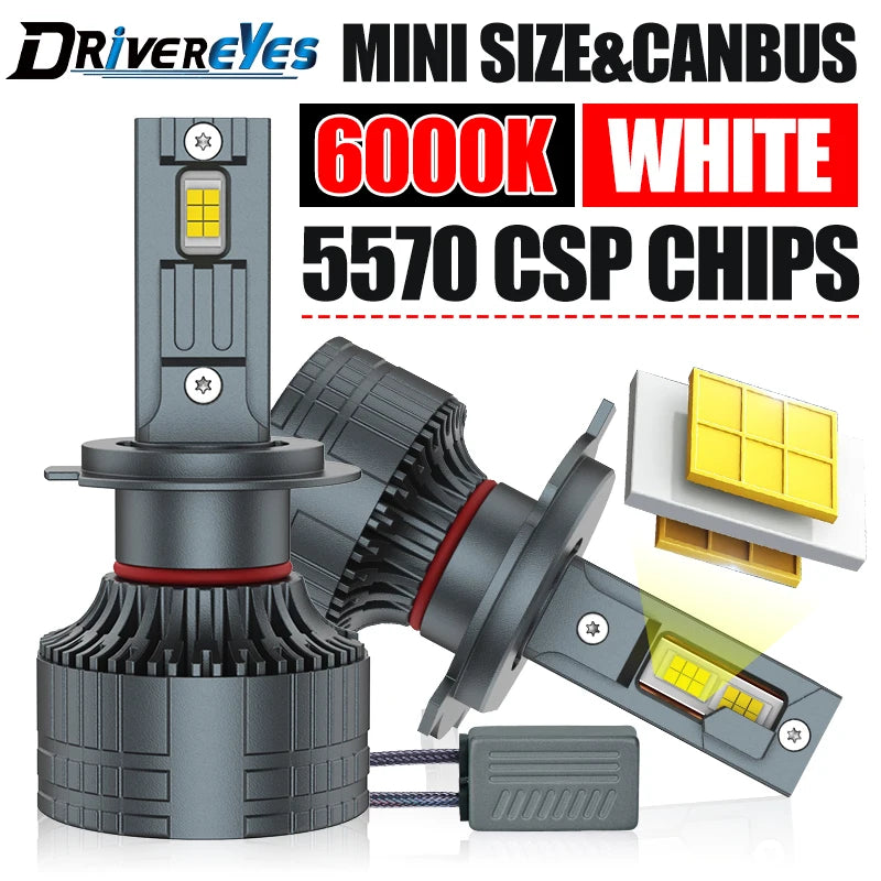 H7 H4 LED Headlights H9 H11 H1 9005 9006 HB3 HB4 9012 HIR2 H8 Turbo Car Bulbs High Low Bea
