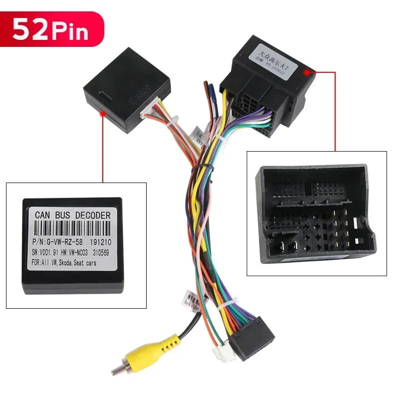 For Volkswagen Passat B6 B7 CC Skoda Seat Android Car Radio Stereo 16Pin Wired Harness Ada | AUTOKITSHOP