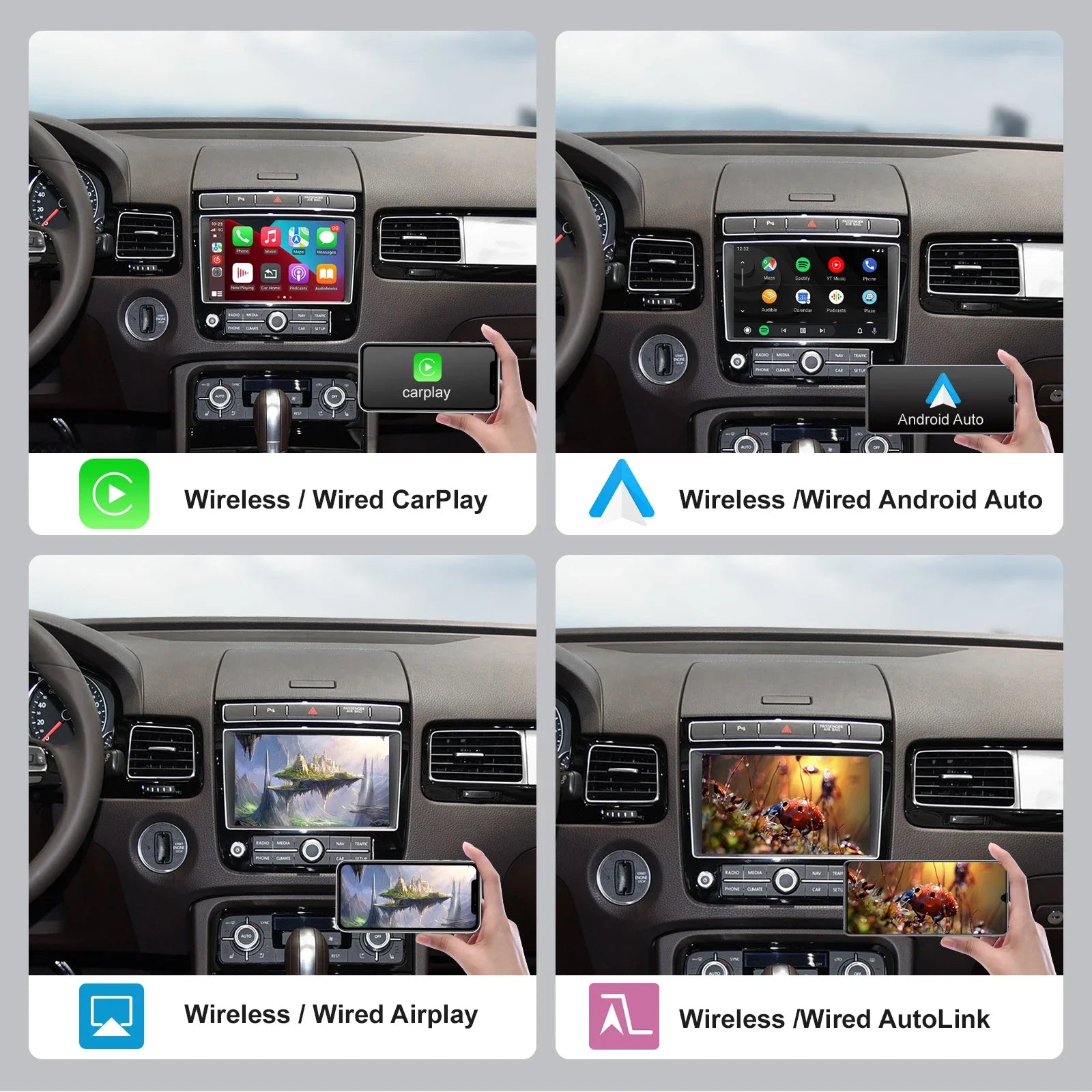 For Volkswagen Touareg With 8-inch Screen RNS850 2010-2018 Carplay Android Auto Mirroring