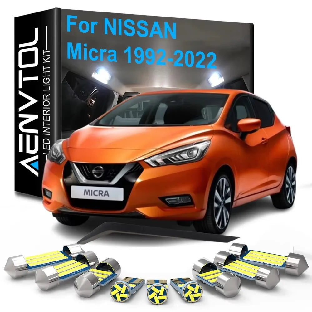 7-Piece LED Interior Light Kit for Nissan Micra K11 K12 K13 K14 1992-2022 - Canbus Dome Map Door Trunk Bulbs | AUTOKI...