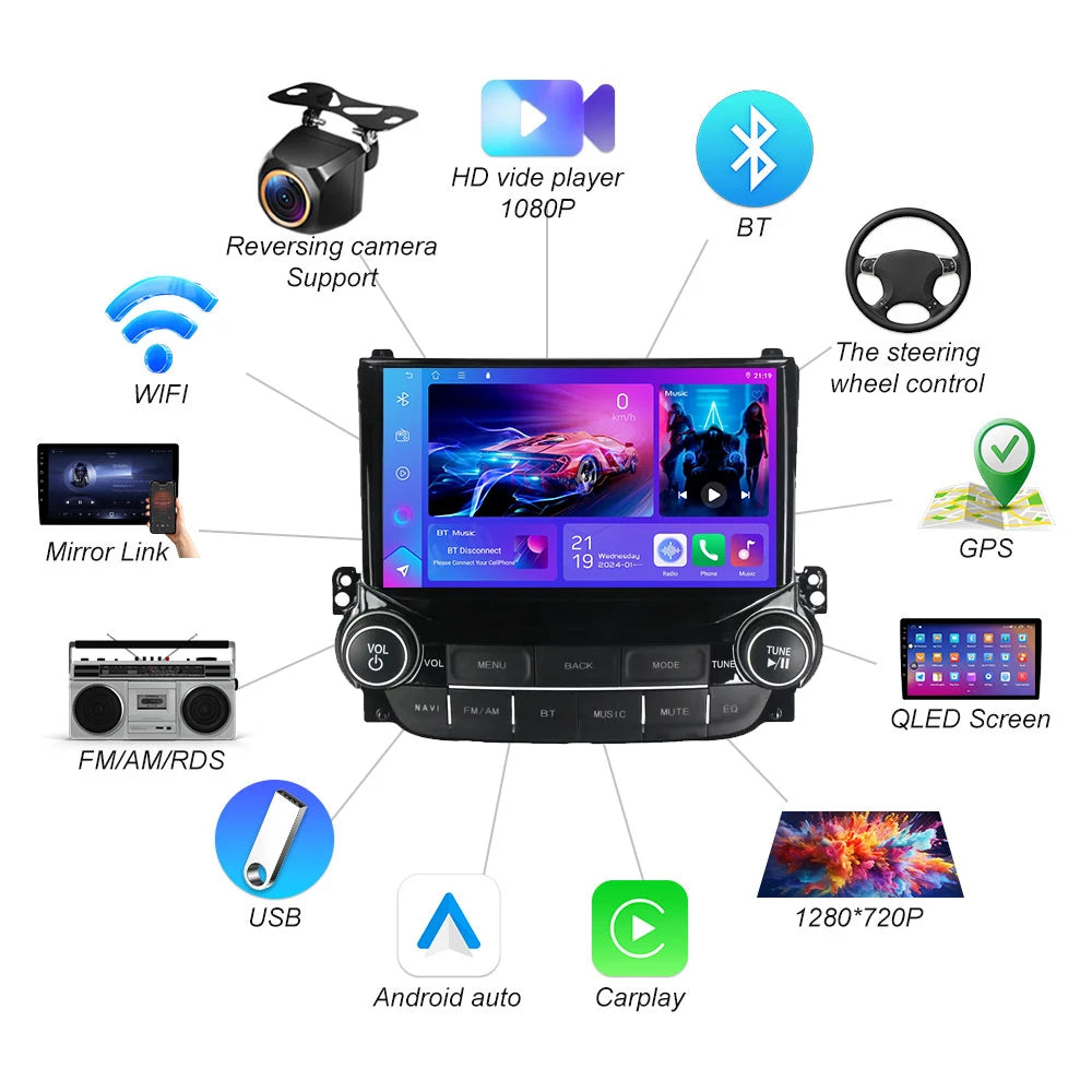Car Dvd Auto Radio Android 16 For Chevrolet Malibu Xl 2012 2013 2014 2015 Multimedia Playe | AUTOKITSHOP
