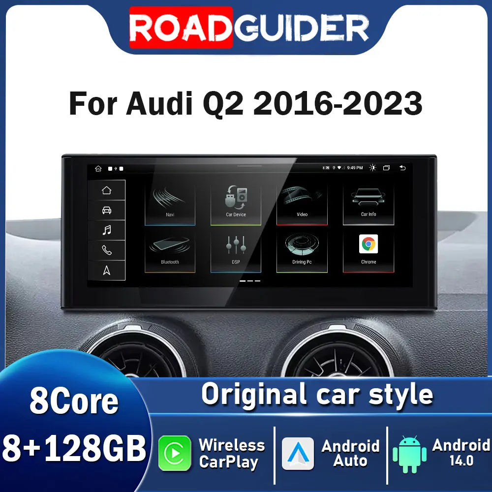 10.25INCH For Audi Q2 2018 2019 - 2021 Android 14 Auto Radio Car Multimedia Player Navi GP