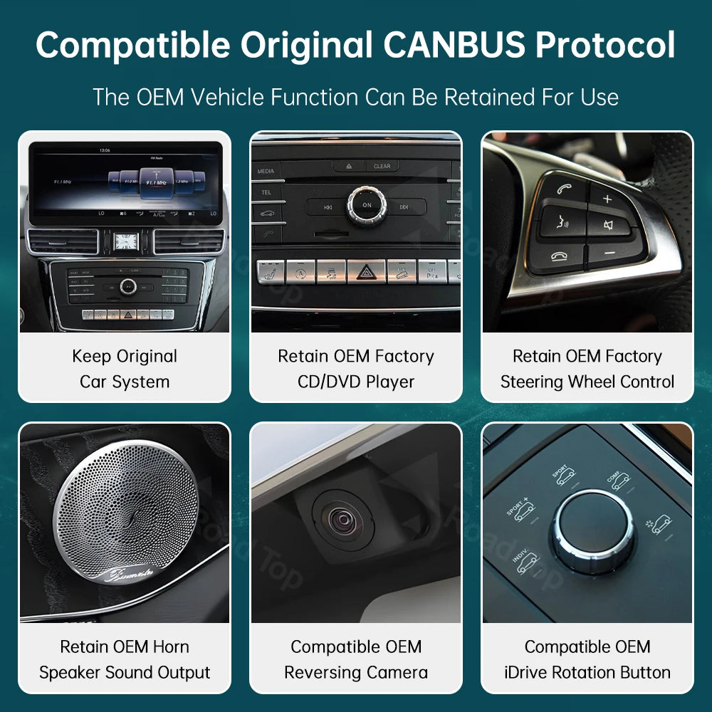 RoadTop 12.3 inch Wireless CarPlay Multimedia Linux Touch Screen for Mercedes-Benz GLE GLS