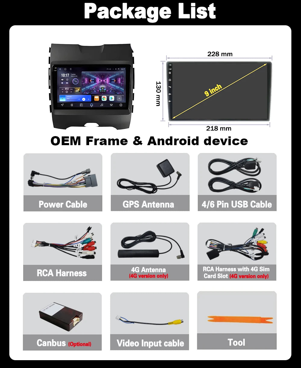 ndroid 16 Car Radio For Ford Edge 2 2015 2016 2017 2018 BT 4G WIFI Qualcomm Multimedia Vid