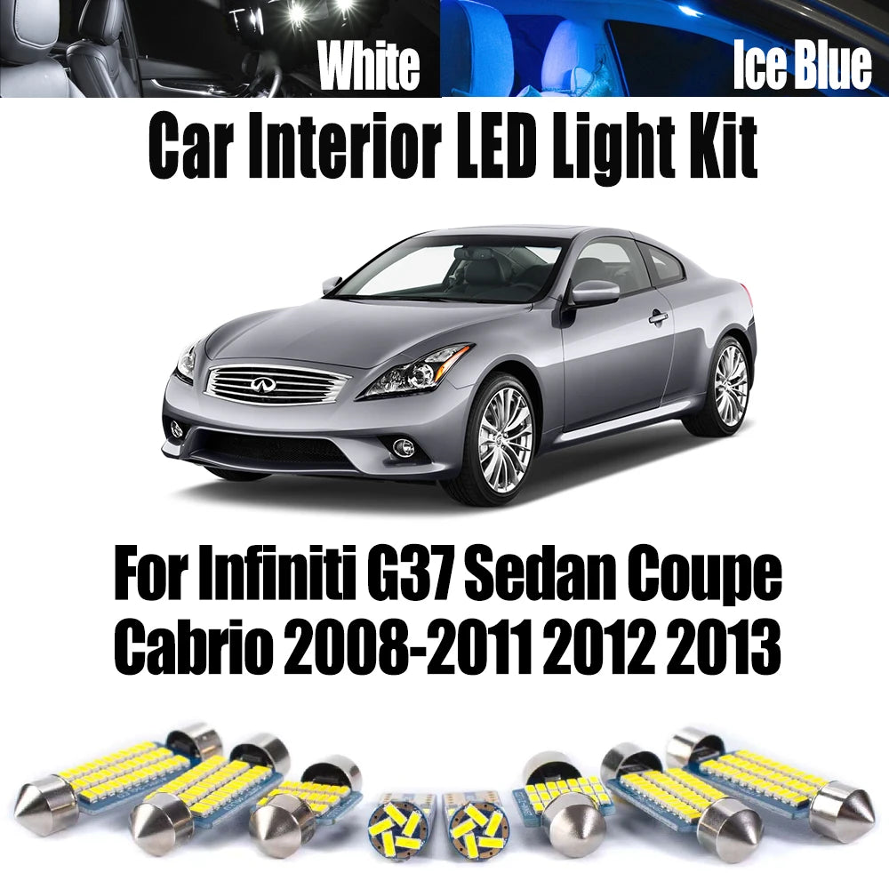 LED Interior Light Kit for Infiniti G37 Sedan Coupe Cabrio 2008- 2011 - Canbus Dome Map Door Trunk Bulbs | AUTOKITSHOP
