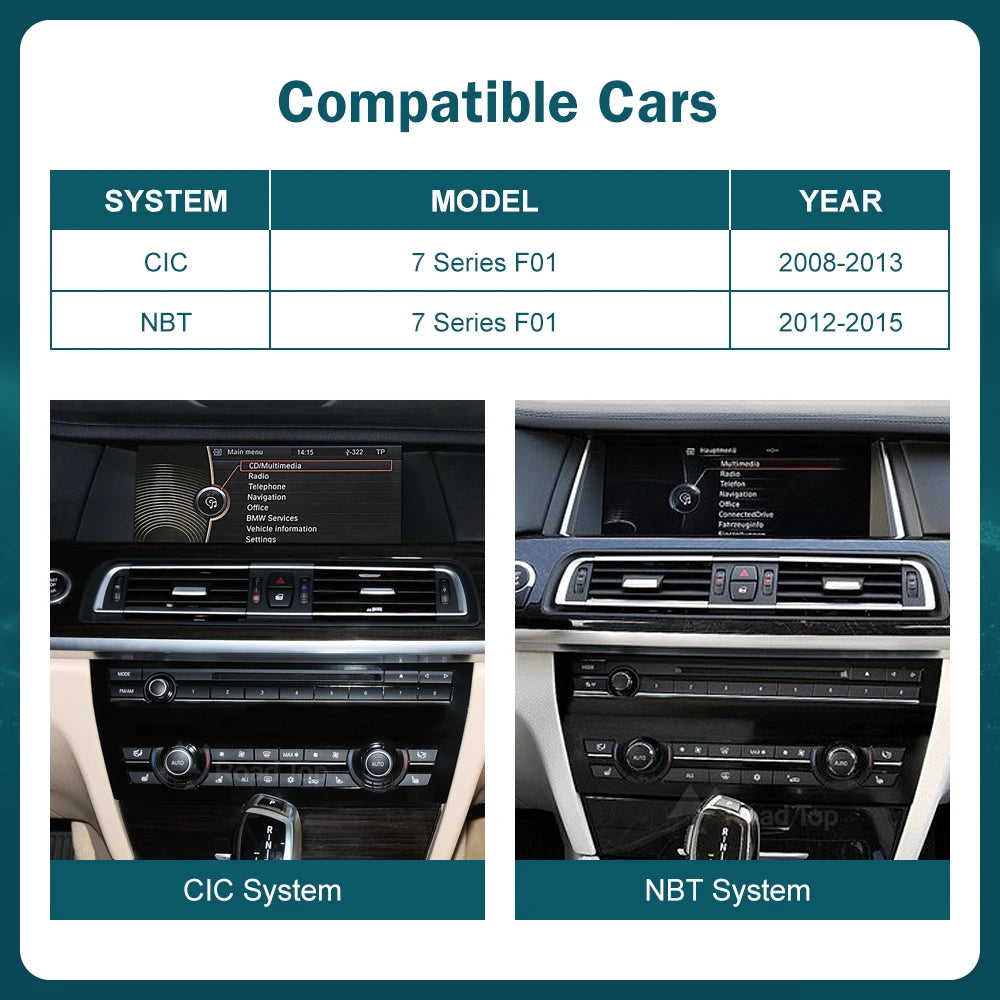 Wireless CarPlay Linux Touch Screen For BMW 6 7 Series 2008-2015 F01 F02 F03 F06 F12 F13 A