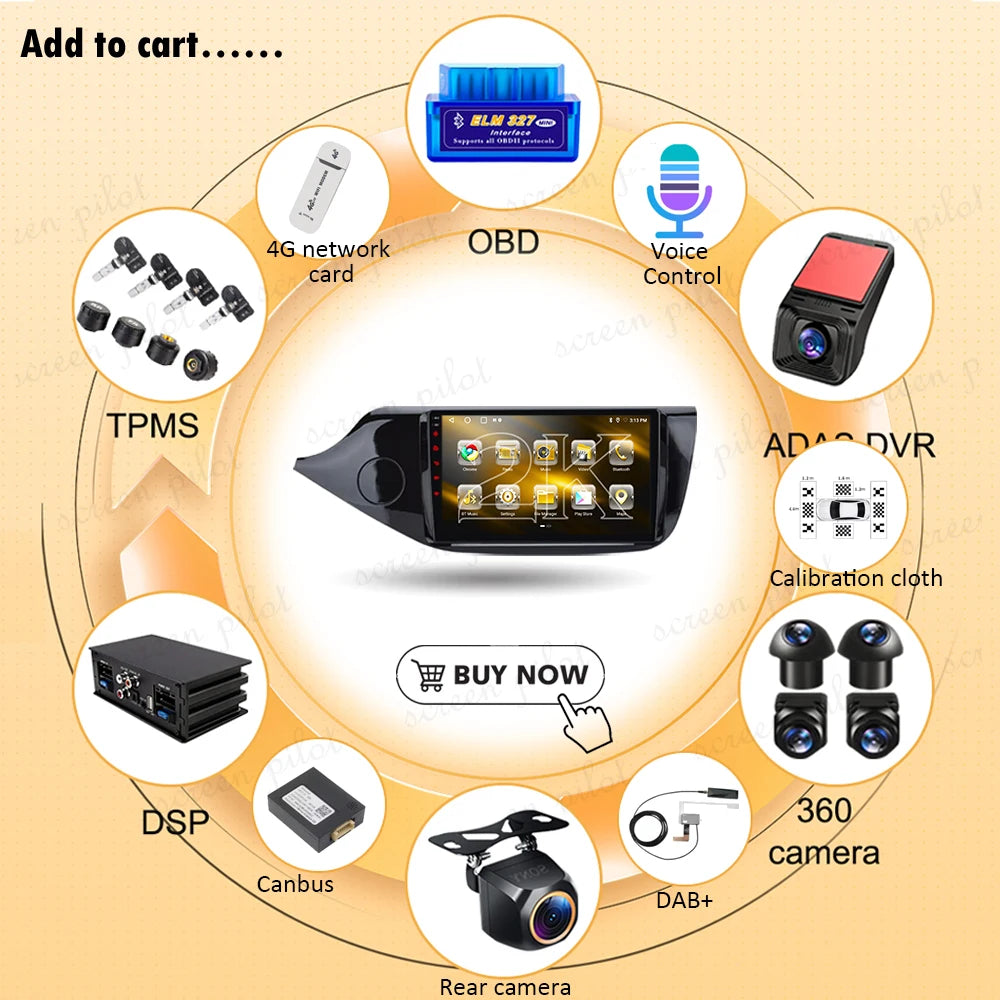 Car Radio Android 16 For Kia Ceed 2 Jd 2012 2013 2014 2015 2016 2017 2018 Multimedia Video | AUTOKITSHOP