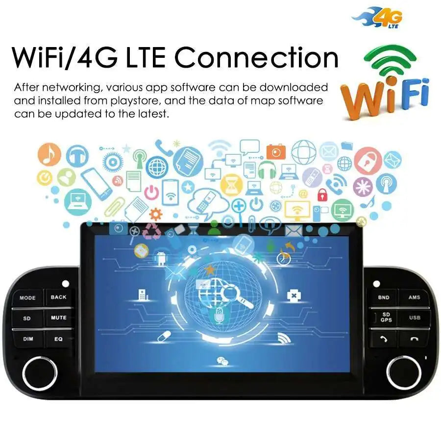 Android 15 CAR DVD Player For FIAT PANDA 2013-2020 Android Screen 2din Raido Stereo AutoAu