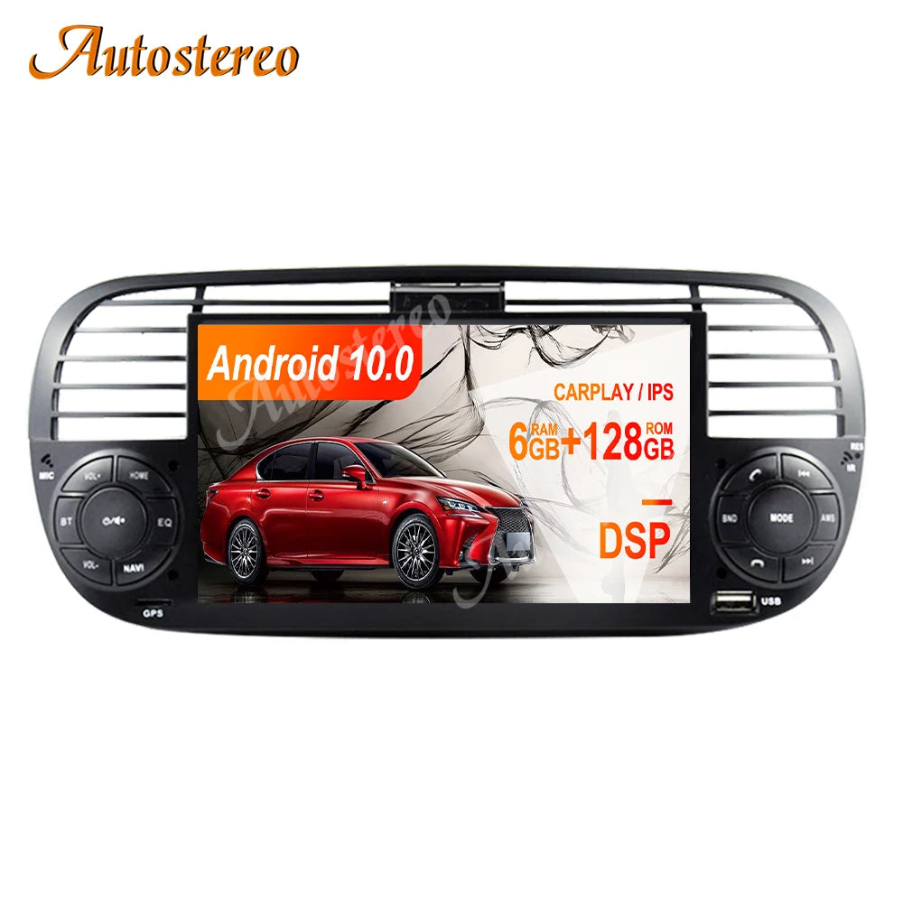 Auto Stereo For FIAT 500 2007-2014 Android 13 Car Car GPS Navigation HeadUnit Multimedia P