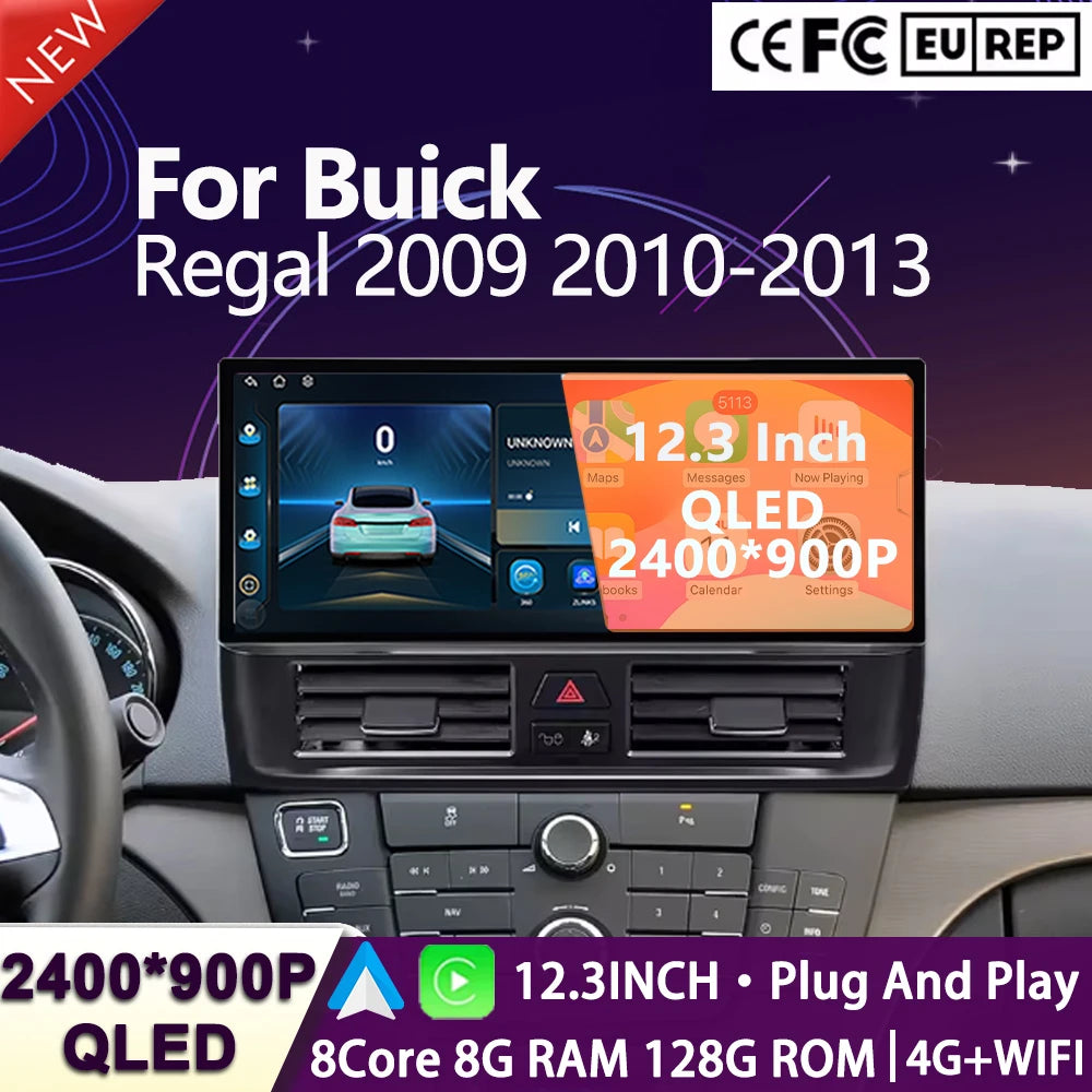 12.3inch Multimedia Player For Buick Regal 2009 2010 2011 - 2013 WiFi GPS Navigation Bluet | AUTOKITSHOP