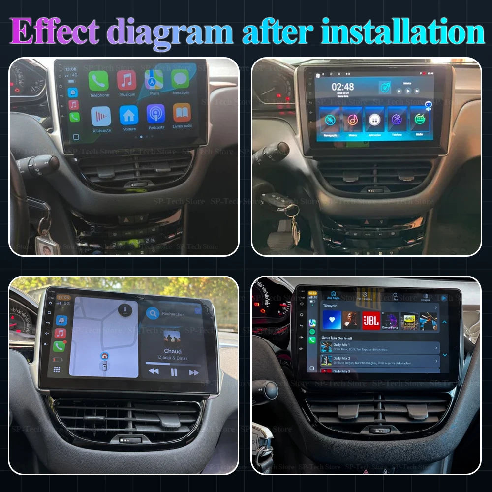 Android15 Car For Peugeot 208 2008 2012-2018 Multimedia Player Navigation Gps Carplay Qled | AUTOKITSHOP