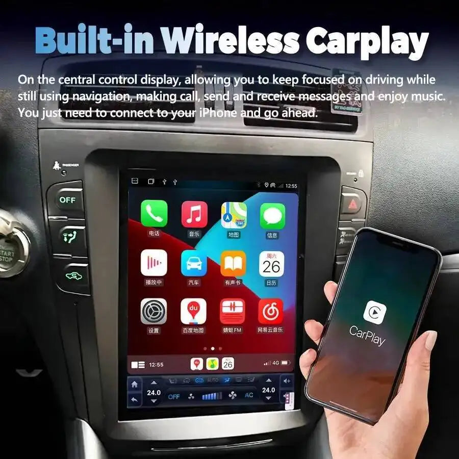 Android Car Radio Carplay For Lexus IS IS250 IS220 2008-2011 Screen GPS Navigation Multime