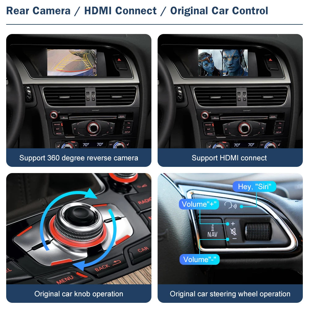 Road Top Wireless CarPlay Android Auto Interface for Audi A4 S4 B8 A5 S5 Q5 2009-2015 With | AUTOKITSHOP