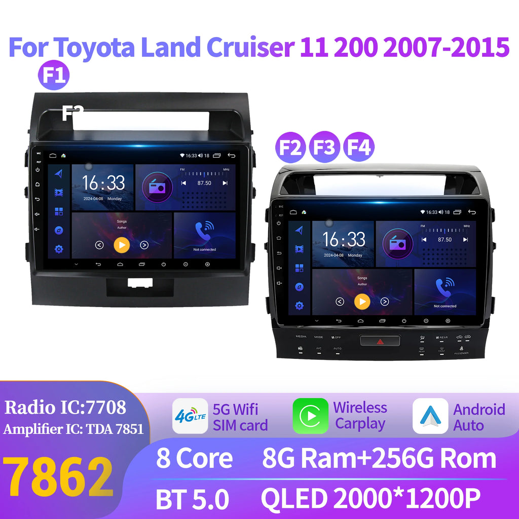 Android 14 For Toyota Land Cruiser 11 200 2007-2015 Car Radio Multimedia Navigation Androi