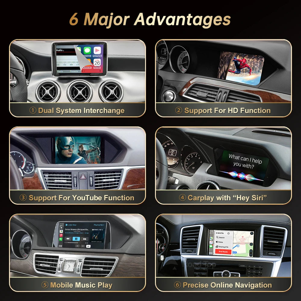 Wireless CarPlay for Mercedes Benz A Class W176 B W246 CLA GLA C-CLass W204 E-Class W212 C