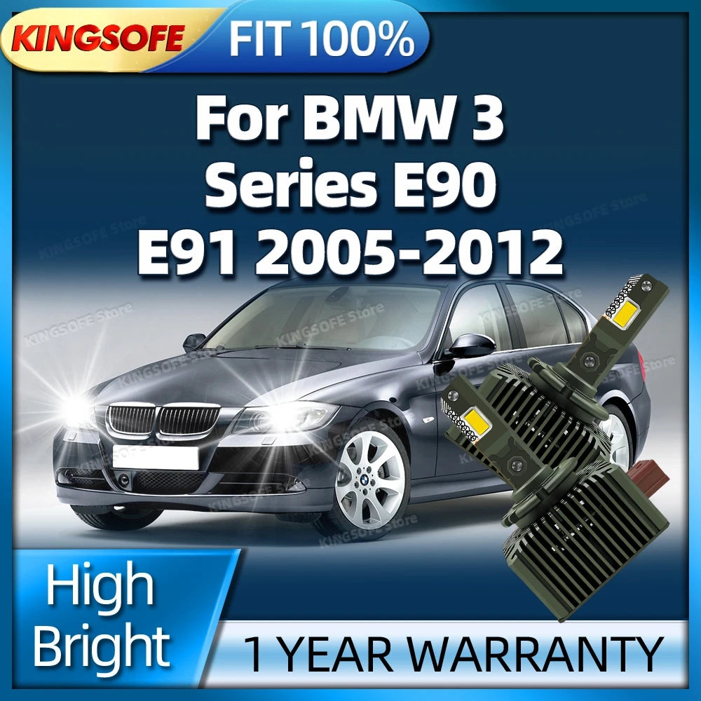 Super Bright D1S LED Headlights HID 50000LM Turbo Lamp 6000K For BMW 3 Series E90 E91 2005