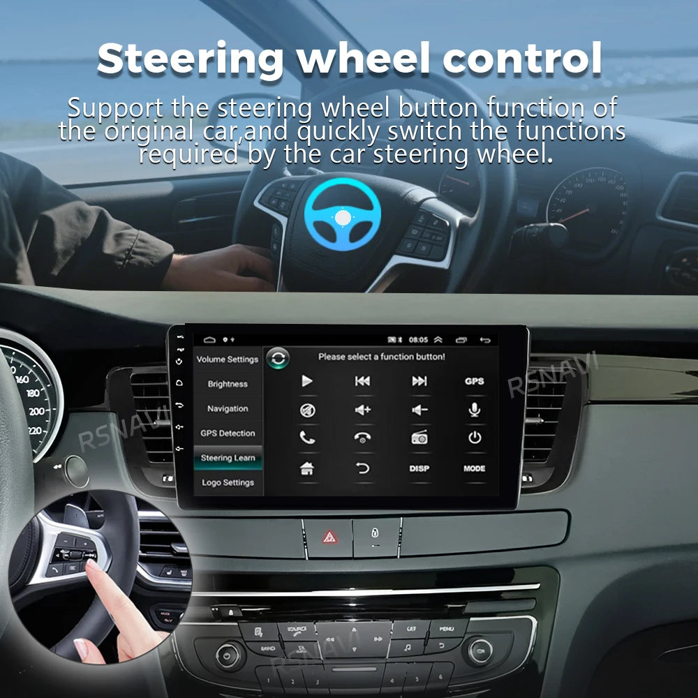 Android 16 CarPlay Auto 4G+WiFi DSP For Peugeot 508 2011-2018 Car Radio Multimedia Video P