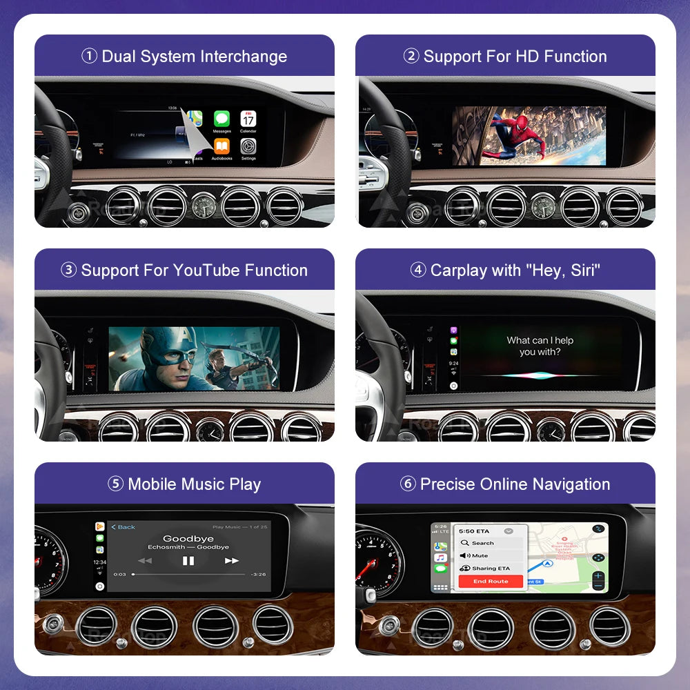 Wireless CarPlay for Mercedes Benz S Class W222 W217 2014-2018 NTG5.0 with Android Auto Mi | AUTOKITSHOP