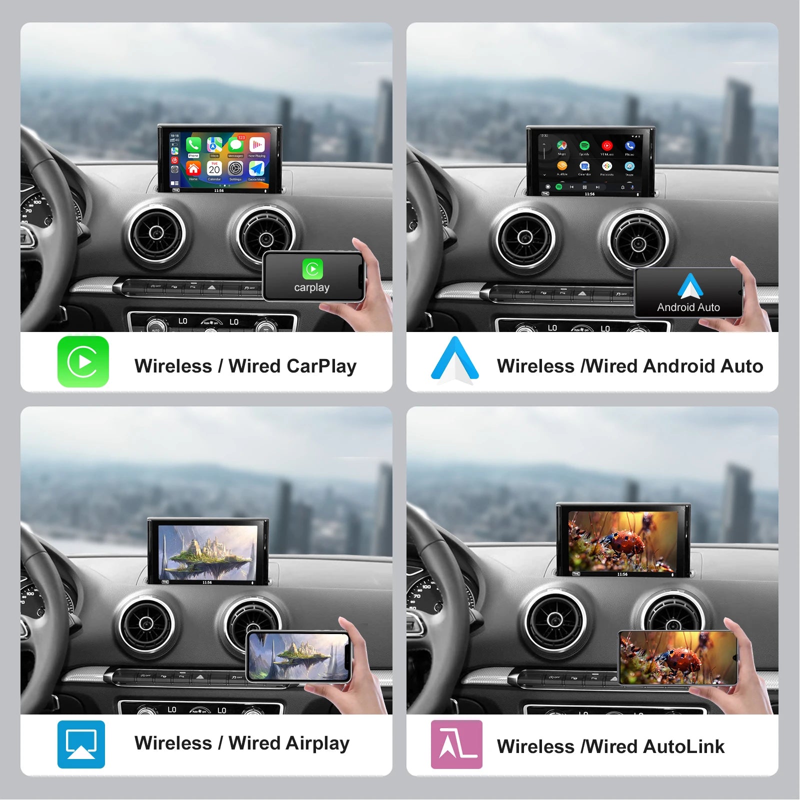 Wireless CarPlay for Audi, automatic Android interface for Audi A3, 8V, Q2, 8P, 2013-2018,