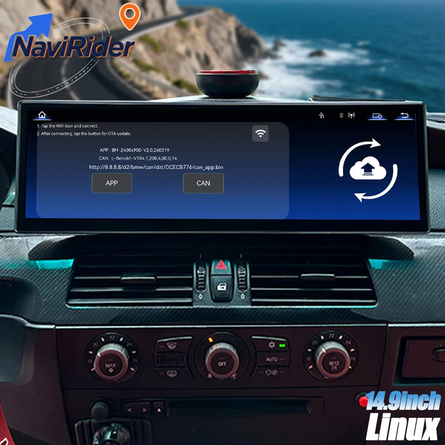 14.9" Linux Screen Navigation For BMW 3 Series E90 E92 E60 E61 07-13 CIC NBT Stereo Wirele