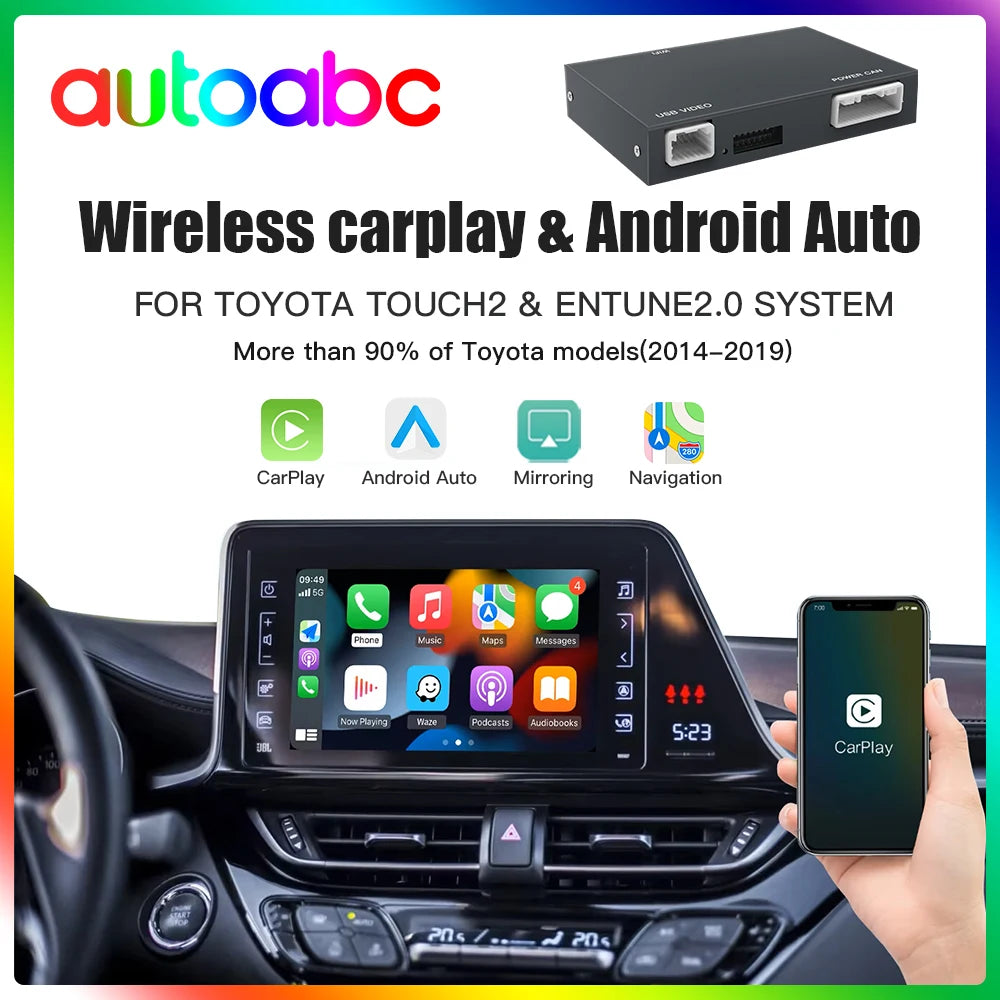 Wireless Carplay Android Auto for TOYOTA Touch Entune 2.0 Highlander Tundra Sienna Prius Y