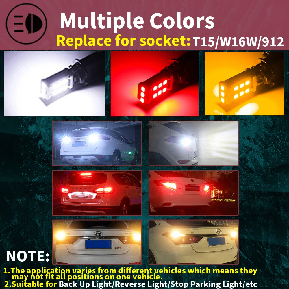 W16W LED Bulb T15 Led Canbus OBC Error Free 920 921 912 Lamp 2835SMD Car Reverse Lights Ba
