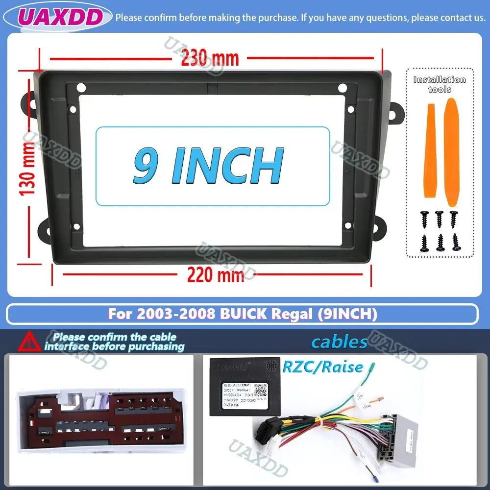 9 Inch Car Radio FIT For Buick Regal 2003-2008 Frame DVD GPS Mp5 ABS PC Plastic Fascia Das