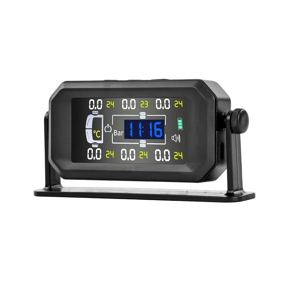 6 Sensors Tires TPMS for Truck Temperature & Pressure on The Same Screen Solar USB Cable C | AUTOKITSHOP