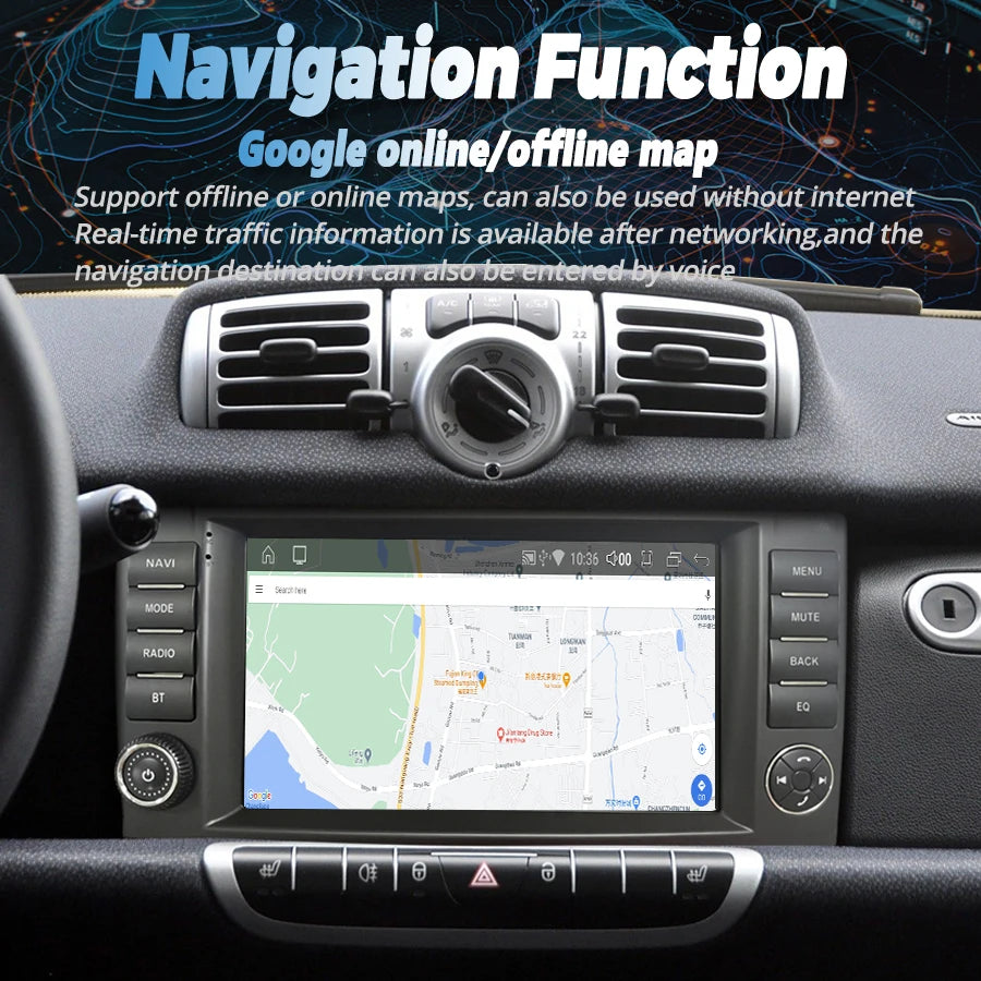9inch Android Screen For Mercedes Benz Smart Fortwo 451 453 2011-2015 Wireless Carplay Car