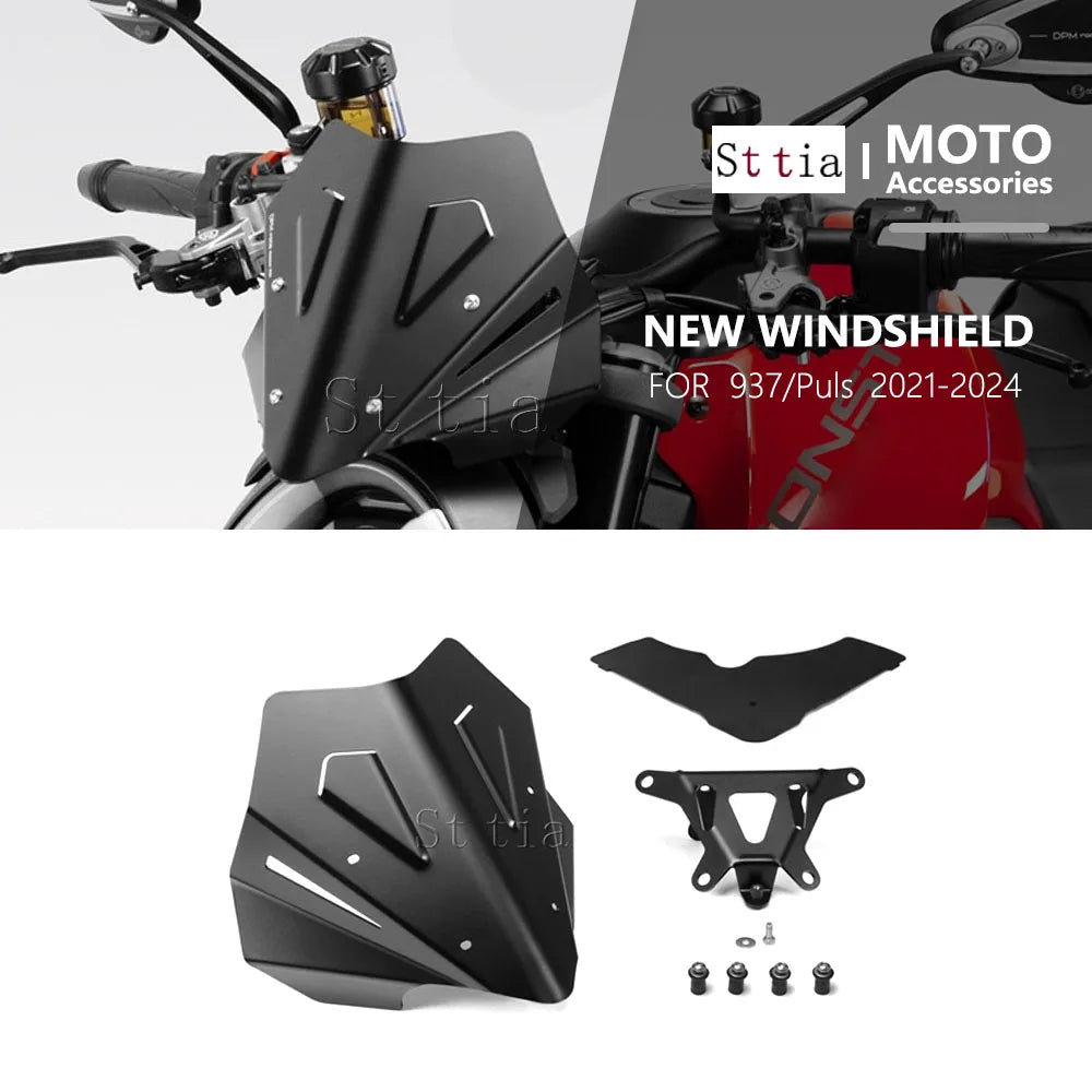 2025 FOR DUCATI MONSTER 937 Plus MONSTER937 2021 2022 2023 2024 Motorcycle Windshield Aluminum W - Automotive LED Light