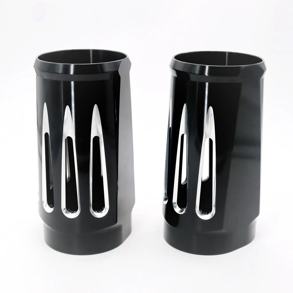 Motorcycle Black CNC Aluminum Cut Fork Boot Slider Cover For Harley Touring Electra Street Road  - Automotive LED Light