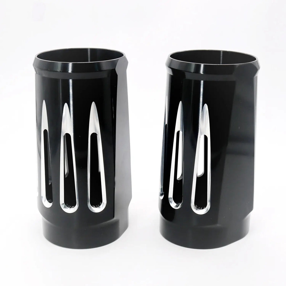 Motorcycle Black CNC Aluminum Cut Fork Boot Slider Cover For Harley Touring Electra Street Road  - Automotive LED Light