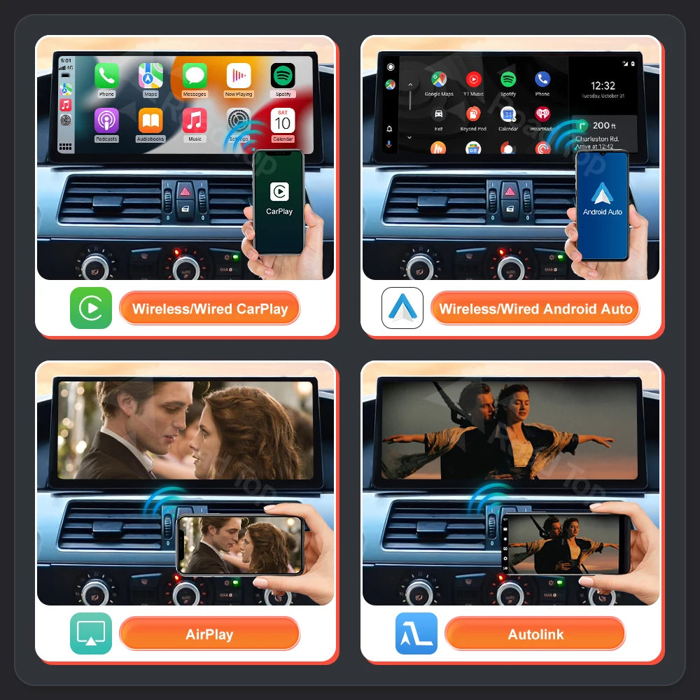 12.3'' Wireless Carplay Touch Screen For BMW 3 Series E90 E91 E92 E93 5 Series E60 E61 Mul | AUTOKITSHOP